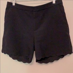 EUC Navy Scalloped Hem Trouser Shorts
